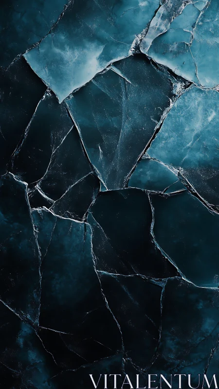 Shattered teal glass forms a dramatic, high-contrast backdrop