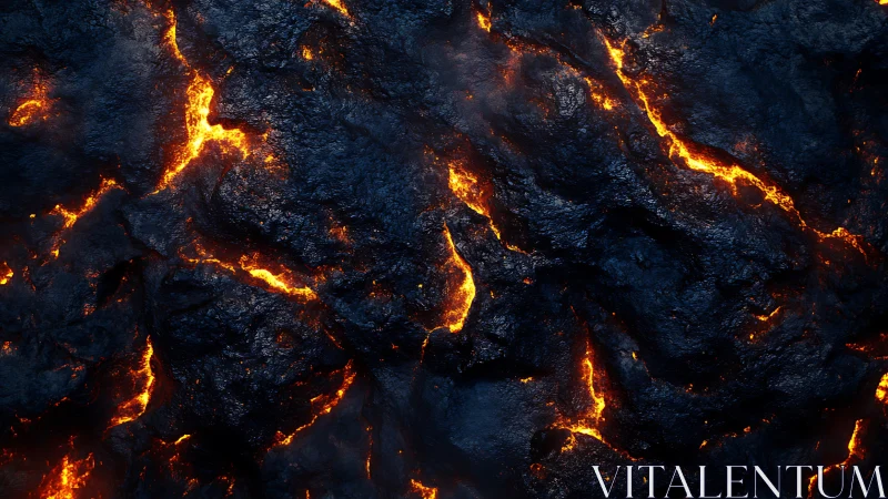 Incandescent Lava Flow: Thermal Erosion Patterns in Molten Rock Surface.