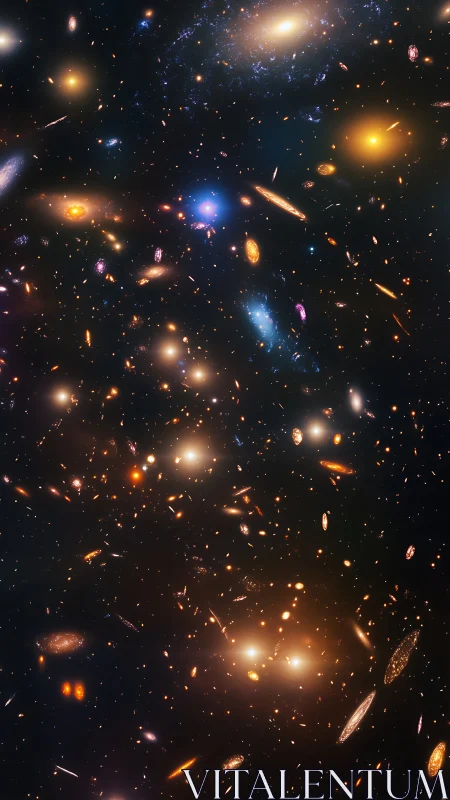 Star-sown cosmic river where wandering galaxies drift slow.