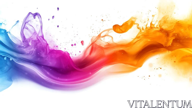 Colorful liquid wave forms continuous multichromatic gradient