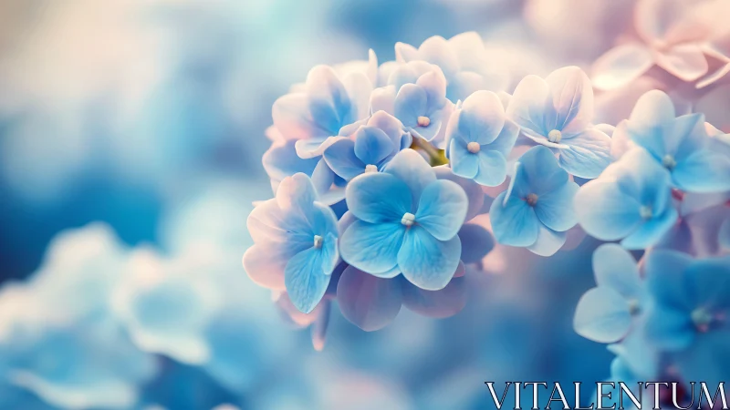 Delicate blue flower cluster with shallow depth of field.