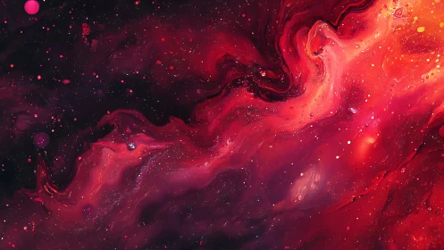 Swirling crimson nebula of color inviting quiet starry dreams.