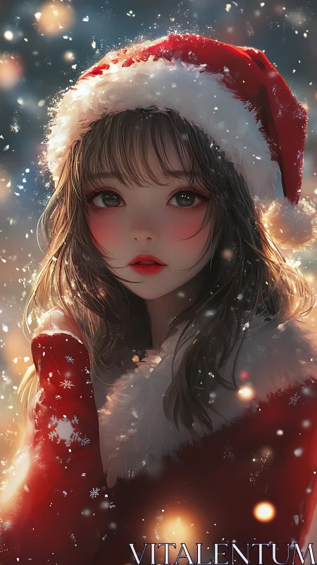 Soft winter sparkle with a dreamy Christmas girl gaze.