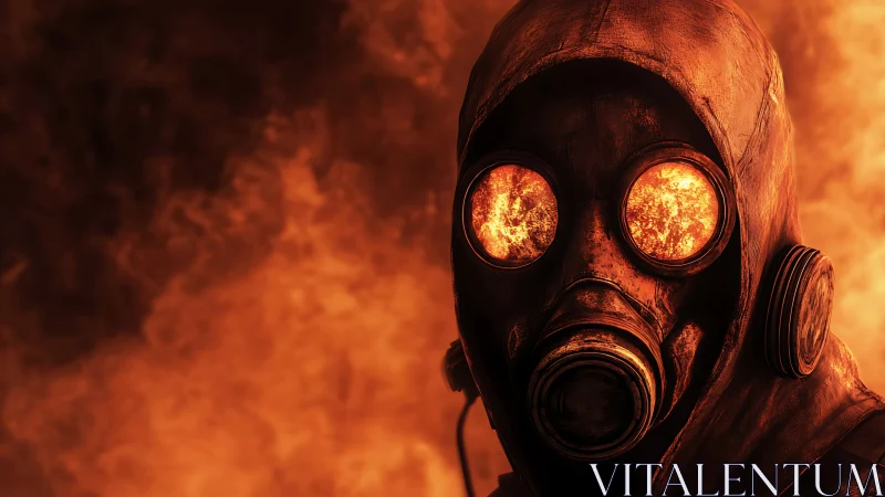 Pyro-masked wanderer gazes through molten inferno lenses.