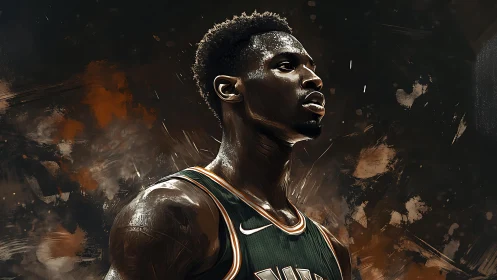 Sweat-lit forward carves a spotlight from smoky hardwood dusk