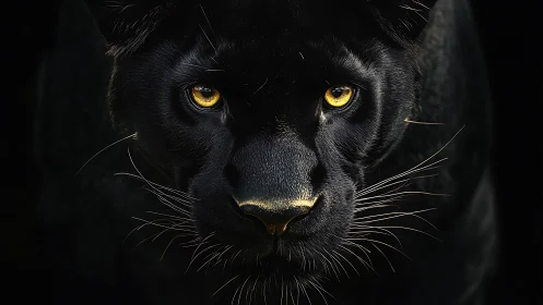Black Panther's Golden Gaze Captivates.