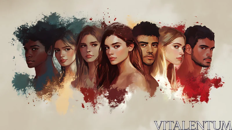 Expressive youth portraits emerge from chromatic splatter fields