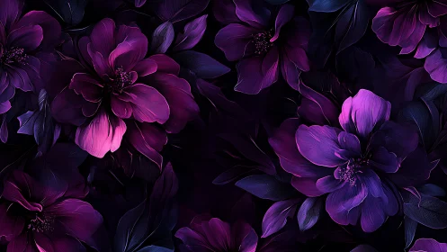 Velvet Blooms Dancing in Twilight Shadows.