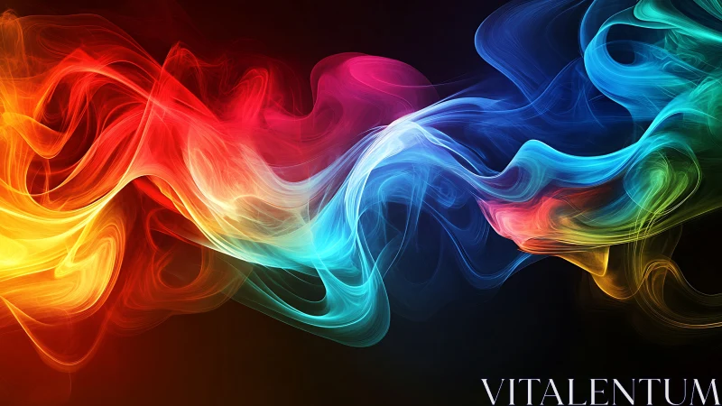 Vibrant multicolor light waves forming flowing abstract ribbon.