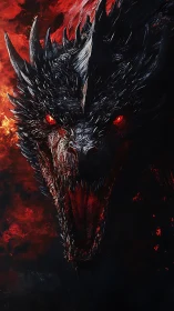 Infernal dreadwyrm roars from molten-shadowed oblivion.