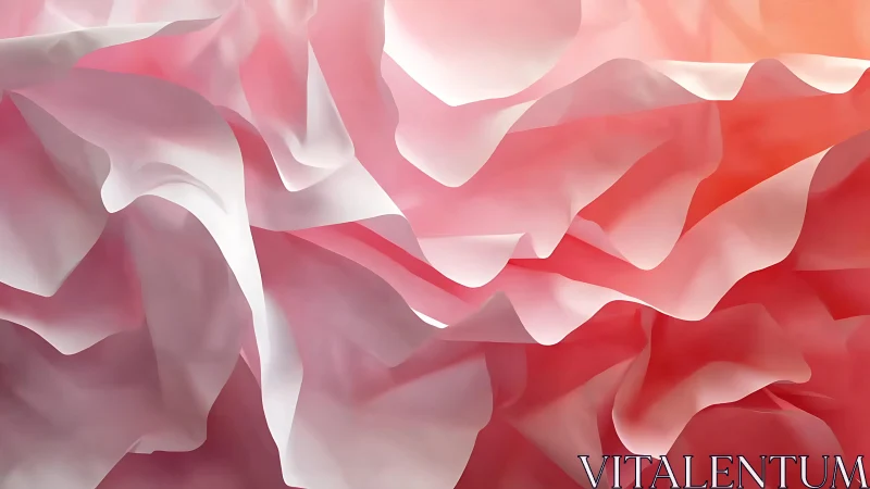 Soft Pink Abstract Petal Layers Digital Art Background.