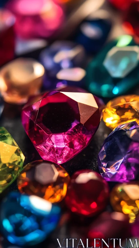 Mixed-color cut gemstones in close macro view arrangement.