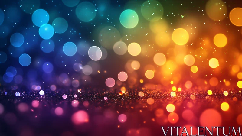 Prismatic bokeh carnival dancing across a twilight glitter field.