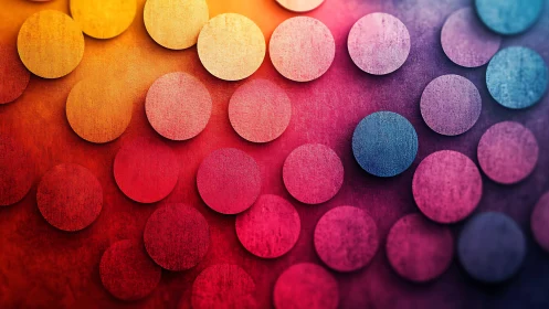 Colorful circular pattern on textured gradient background.