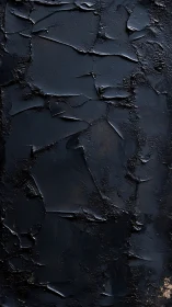Textured black impasto surface with fractured tonal layers.