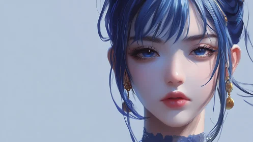 Icy blue portrait studies ethereal feminine character design.