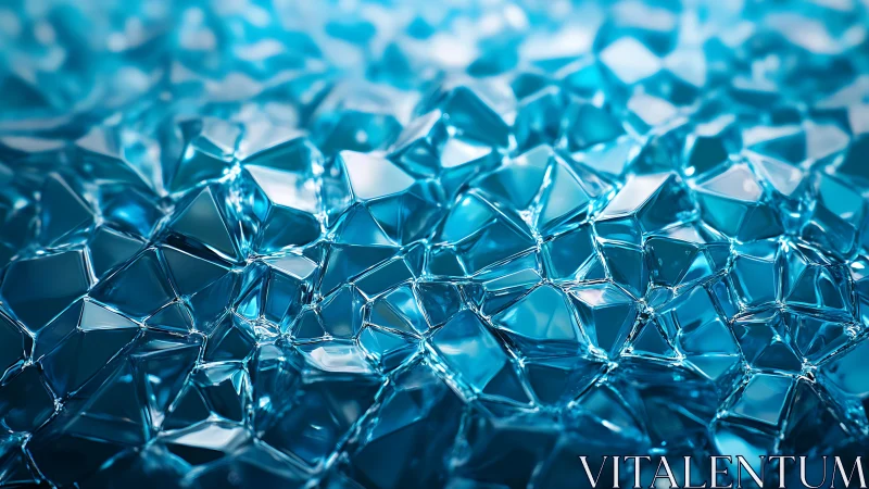 Crystal tide folds liquid glass into frozen blue ripples