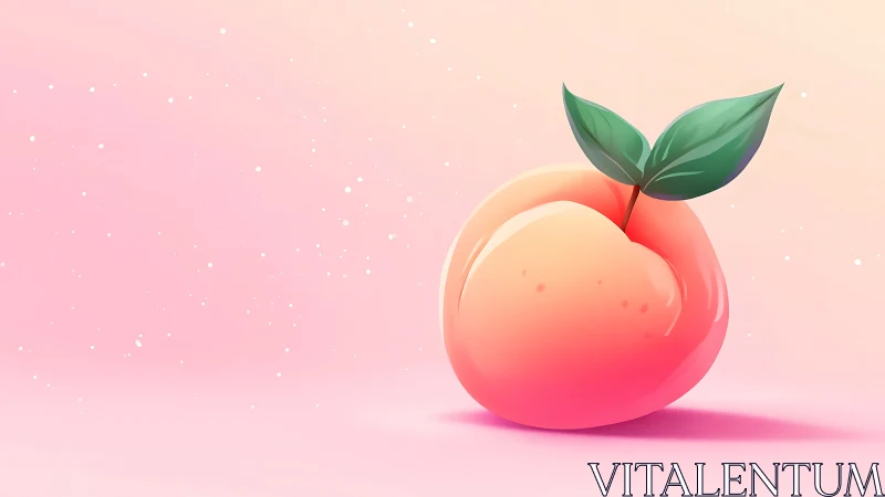Glowing pastel peach illustration on soft pink gradient background.