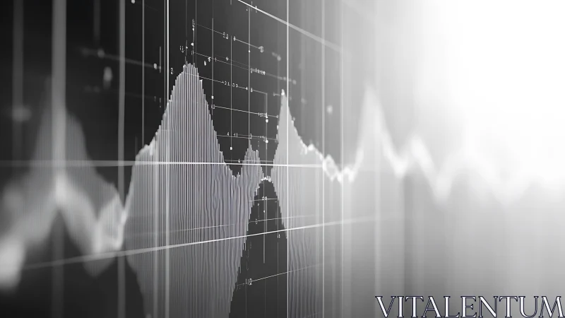 Monochrome multi-axis waveform graph with gradient luminance field.