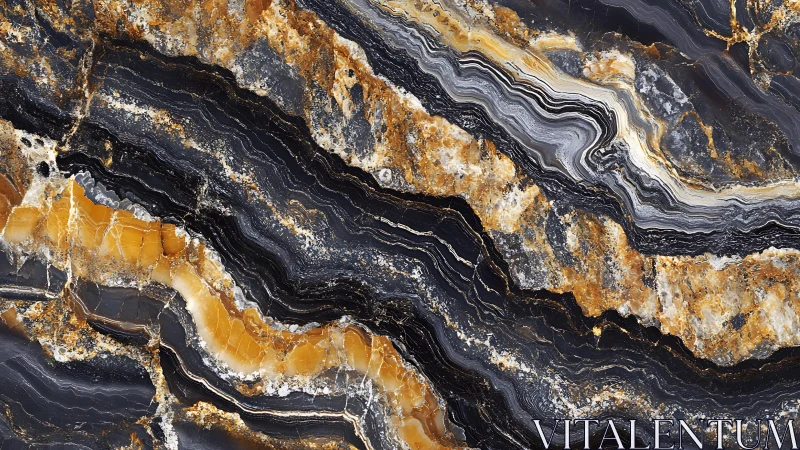 Striking natural black and gold marble texture with bold veining.