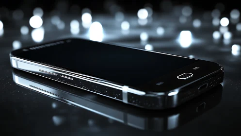 Midnight smartphone idol under bokeh city starlight.