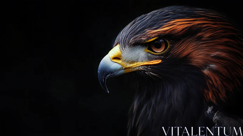 Majestic Golden Eagle Portrait in Dramatic Lighting, Hyper-Realistic Style.