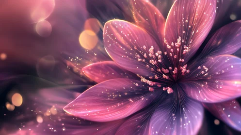 Luminescent Petals Dance Where Twilight Meets Stardust Magic