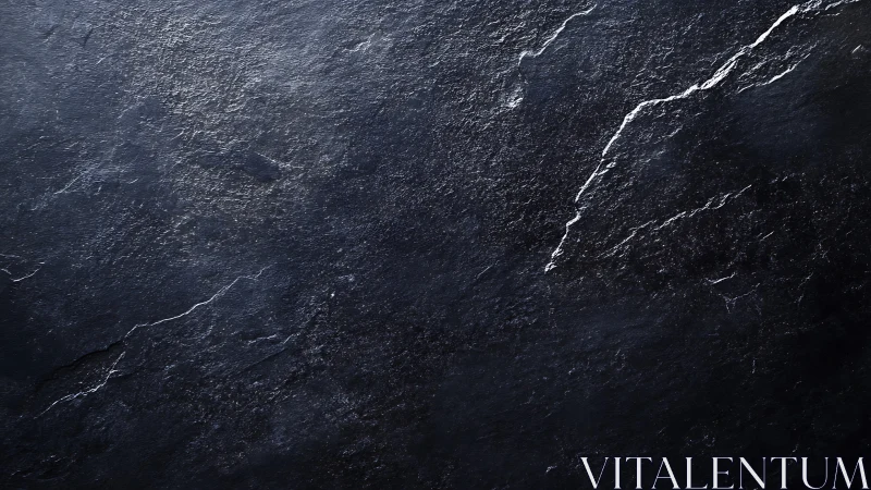 Midnight slate whispers with silver fracture trails aglow.