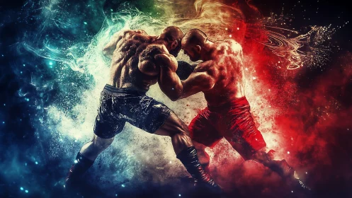 Two Boxers Clash in Explosive Energy Battle.
