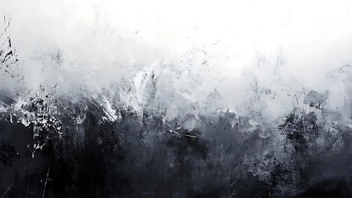 Monochrome stormfront surges through abstract horizon.