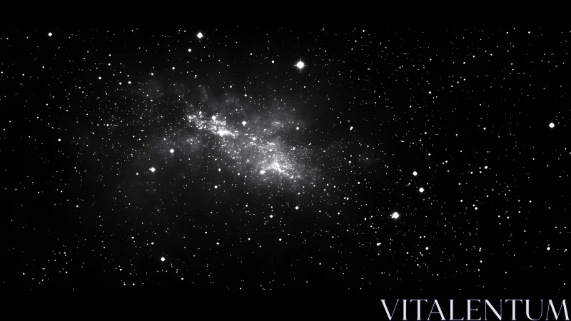 Stellar nebula drifts through a dense starfield in space.