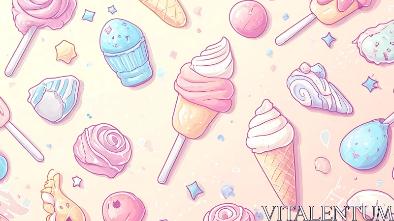 Candy Dreams & Pastel Swirls: Whimsical Ice Cream Fantasy.