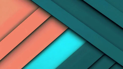 Diagonal layered planes in teal, coral and cyan gradients