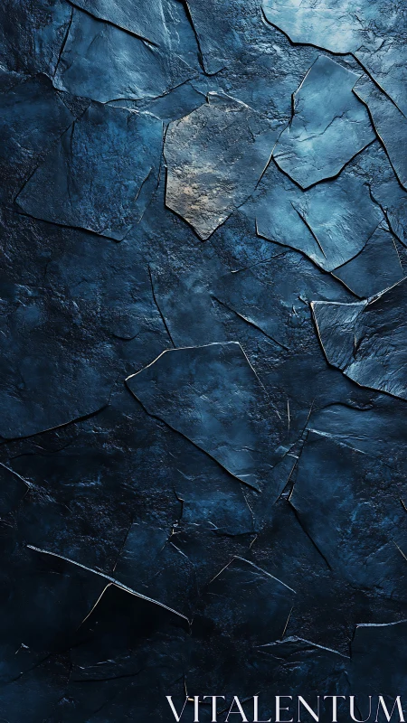 Midnight slate shards form fractured metallic surface texture.