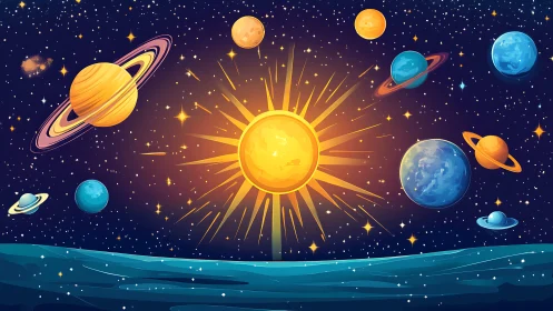 Solar ballet paints a playful orbiting chorus across space