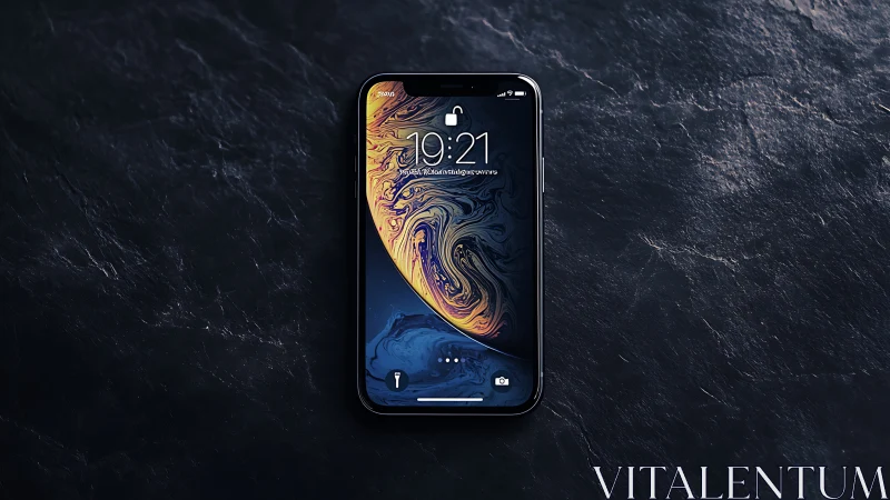 Sleek iPhone Displays Stunning Digital Wallpaper Art.