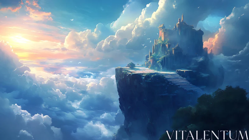 Majestic Cloud Castle Where Dreams Rise With the Sun