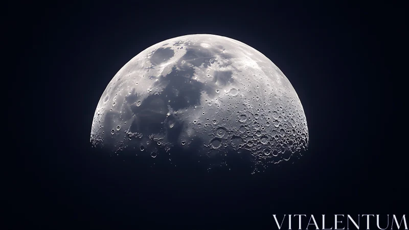 Crescent moon close-up reveals cratered terminator edge