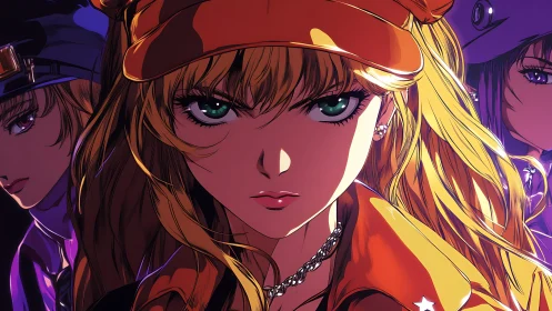 Fierce neon-eyed captain leads her shadowlit street squad