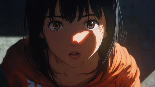 Soft sunlight falls across a surprised girl’s gentle gaze