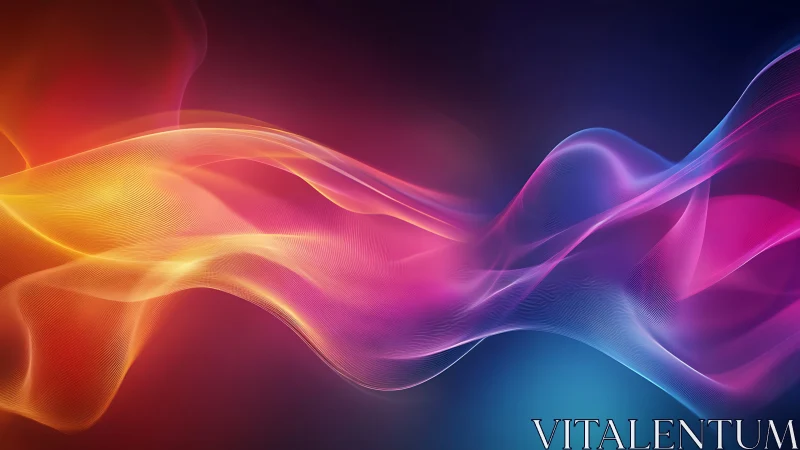 Spectral waveform ribbons with gradient luminous interference.