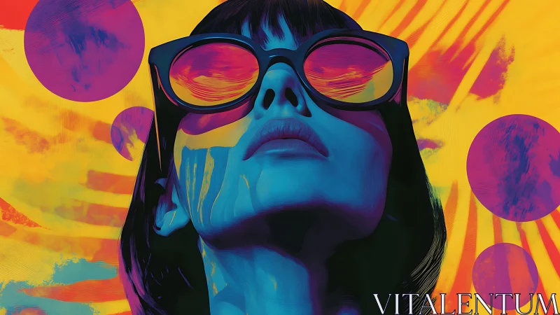 Neon-lit portrait renders a stylized woman in saturated duotone