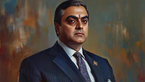 Formal portrait of dignified Indian businessman in suit