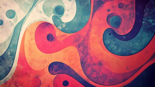 Color-saturated abstract curves create layered fluid motion
