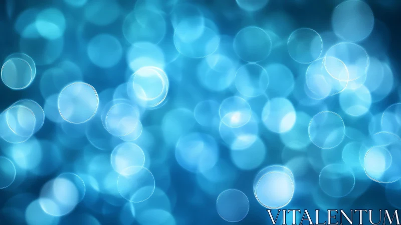 Soft Blue Bokeh Abstract Background with Light Circles.