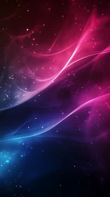 Colored light streaks intersect against dark gradient background