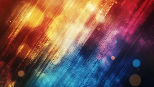 Vivid abstract streaks with glowing bokeh in warm and cool tones.