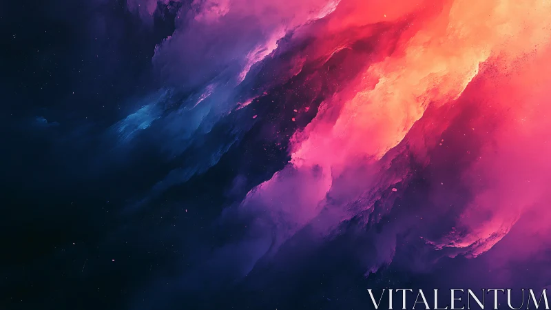 Diagonal nebula-like gradient clouds occupy the frame