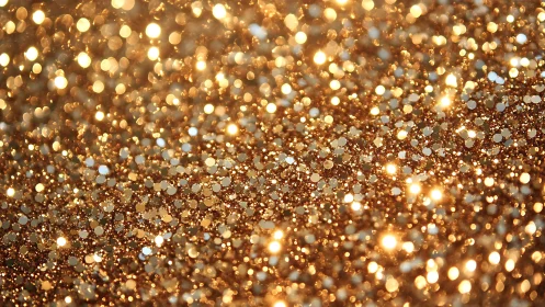 Gold confetti cosmos shimmers in a sunlit glitter storm.