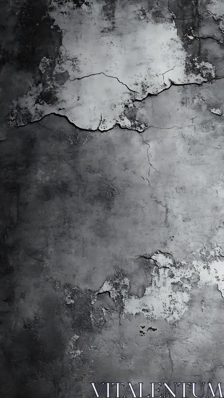 Weathered concrete wall with peeling render and surface fissures